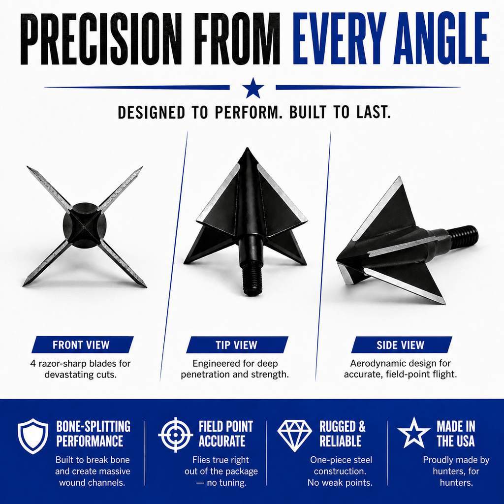 TOTA | 100 grain broadhead | 1-inch solid | fixed blade